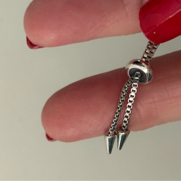 Elegant Silver Evil Eye Bracelet adjustable length - Picture 7 of 8